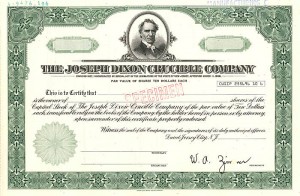 Joseph Dixon Crucible Co. - Specimen Stock Certificate